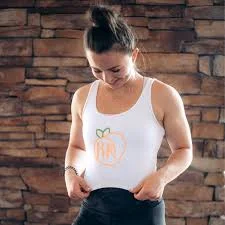 White RR crop w/ peach logo