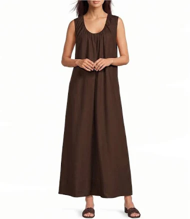 Le' AL.X Women's Scoop Neck Sleeveless A-Line Maxi Dress
