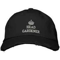 Head gardener with crown embroidered baseball cap