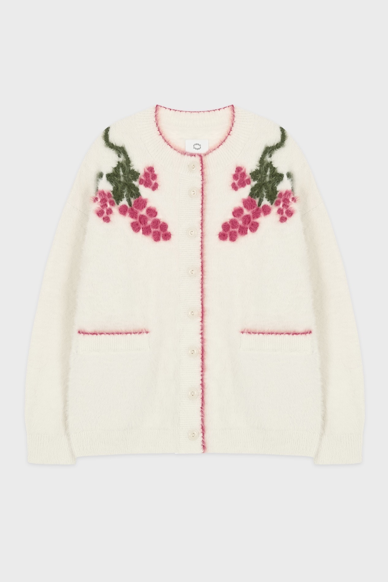 [수지 착용] Handmade Grape Hairy Cardigan (Ivory)