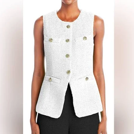 Mina Self Tweed Blazer Vest