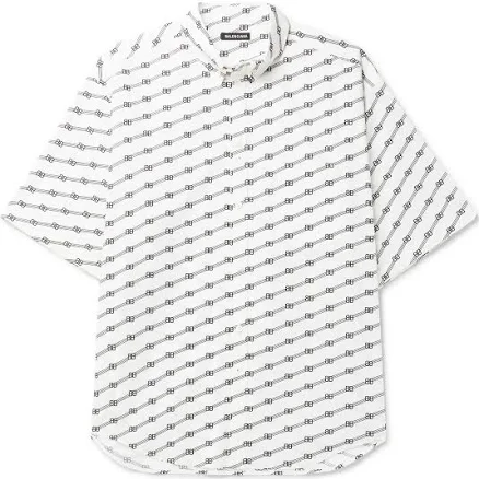 oversized button-down collar logo-print cotton-poplin shirt