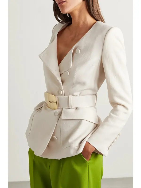 Belted Wool Crêpe Jacket
