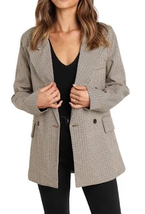 Petal & Pup Women's Juliette Check Double Breasted Blazer