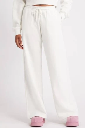 BP. Baggy Wide Leg Sweatpants in Ivory at Nordstrom, Size Medium