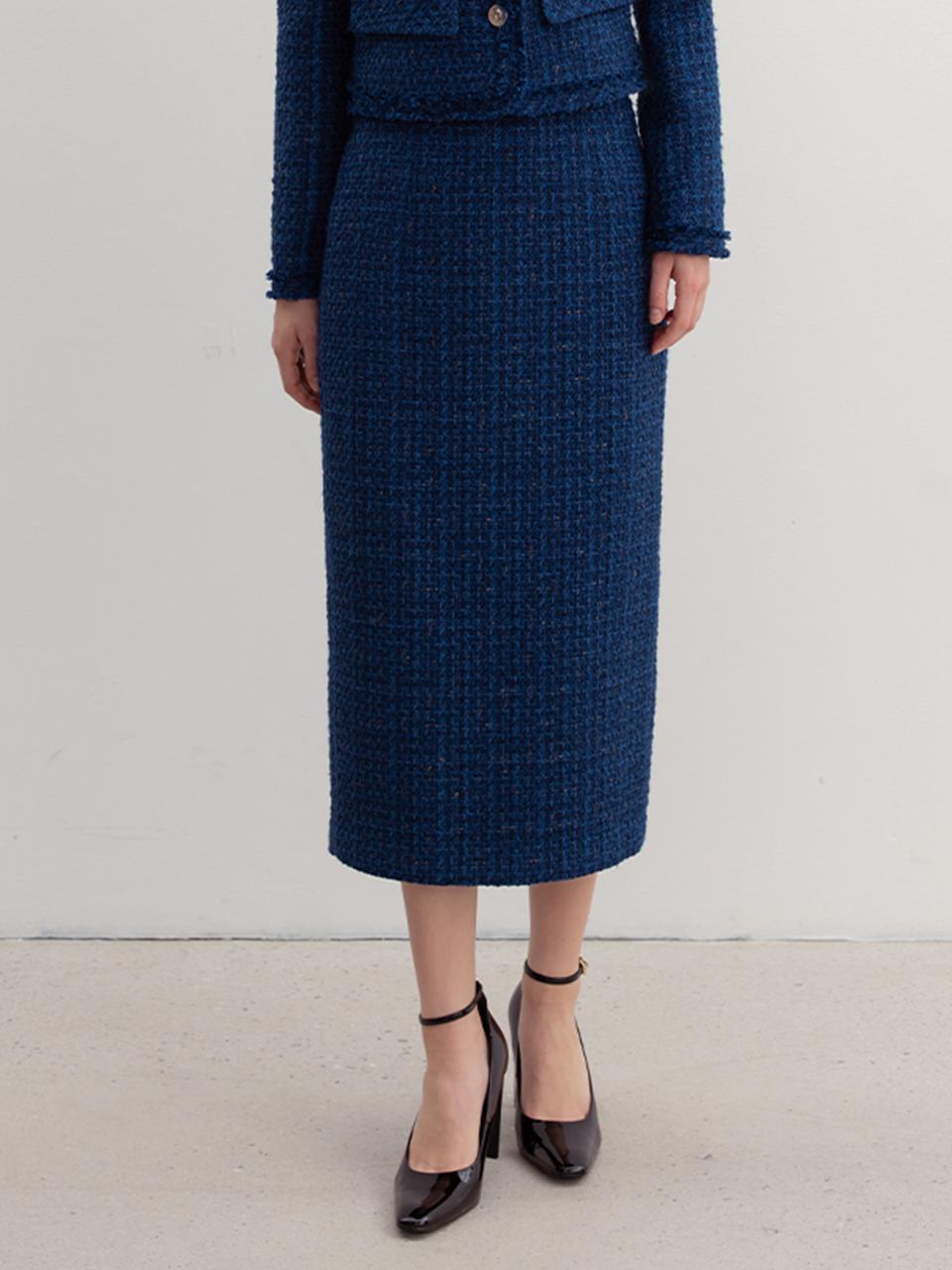 Audrey H-line Tweed Long Skirt