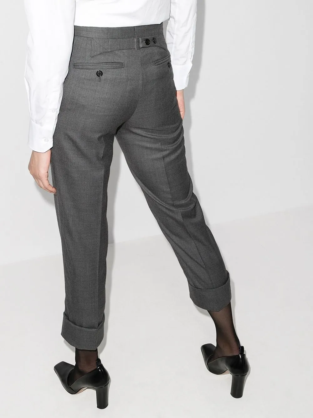 Cropped Slim Leg Trousers