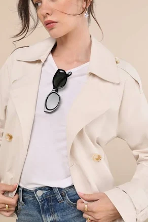Lulus Cropped Trench Coat