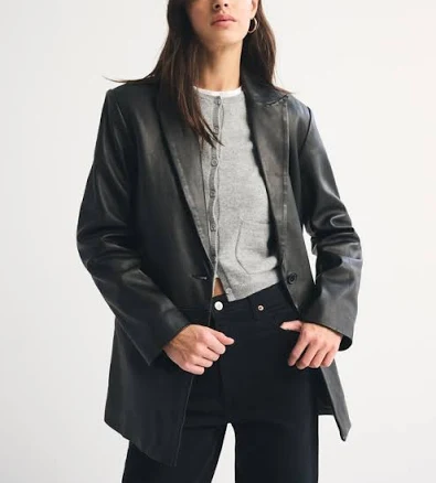 Abercrombie & Fitch Women's Genuine Leather Blazer