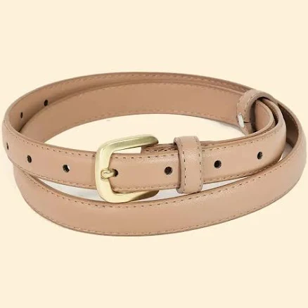 Thin Faux Leather Belt