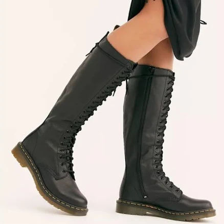 Womens Doc Martens Knee High Boots 1b60 Black 20 Eye Virginia Size 5