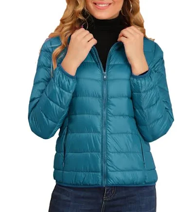 Daring Diva Women's Hooded Zip Up Down Jacket
