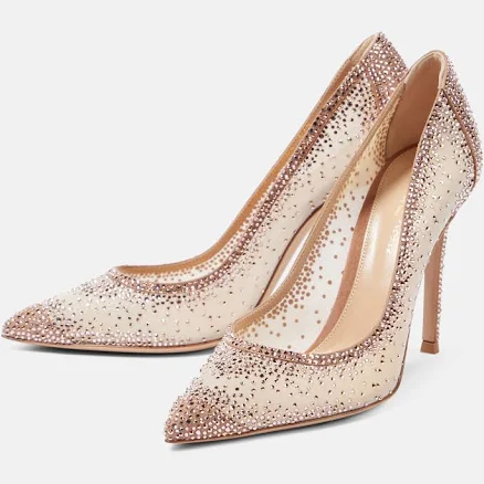 Gianvito Rossi Crystal-Embellished Rania Pumps