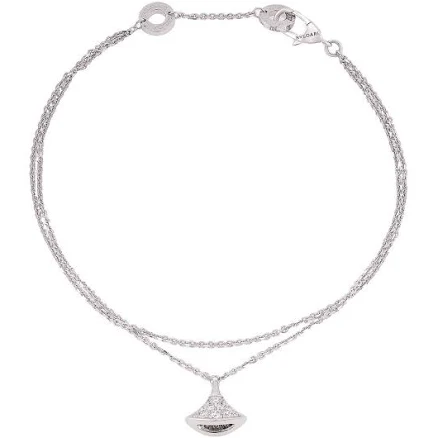 Bvlgari Women's Diva's Dream 18K White Gold Diamond Pendant Bracelet