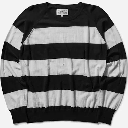 Damaged Stripe Jumper Black / White - M