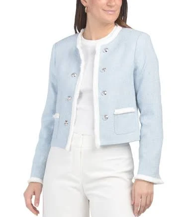 Tahari ASL Women's Bouclé Cropped Jacket