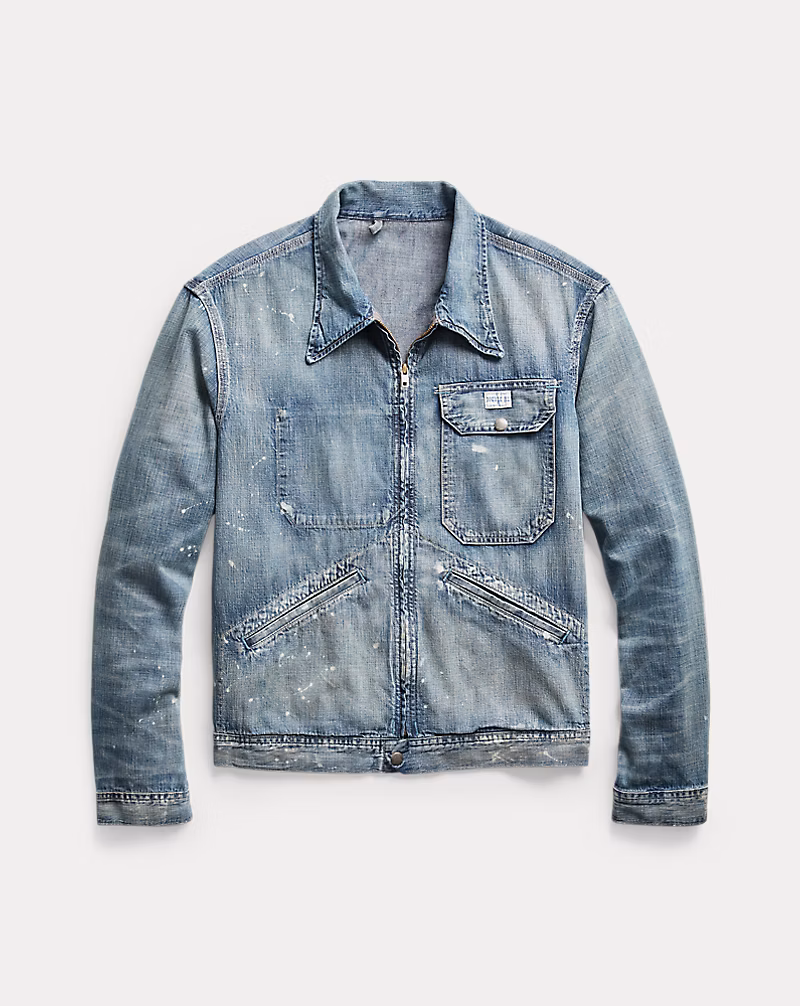 Distressed Indigo Denim Jacket