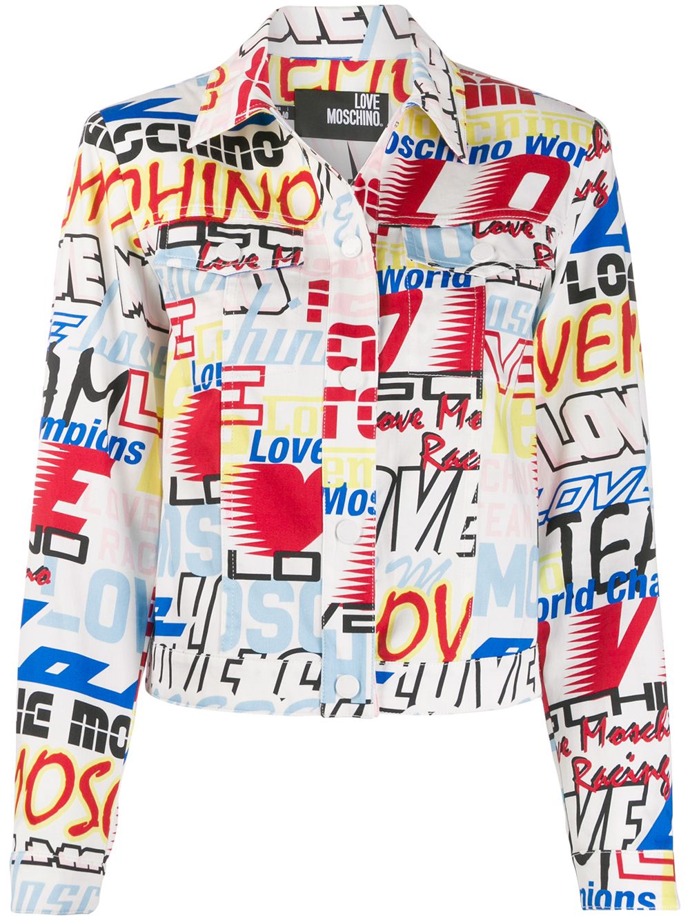 Mixed Logo Print Denim Jacket