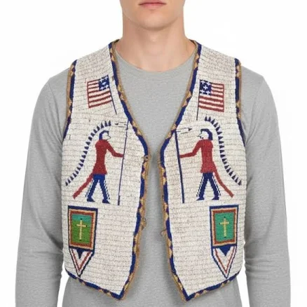 Men's Old American Sioux Beaded Vest