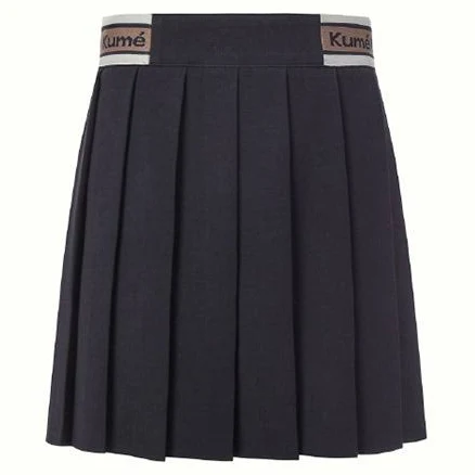 KUME STUDIO Logo Band Pleated Skirt