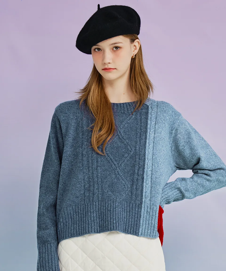 Clementine Wool Sweater (Melange Blue)