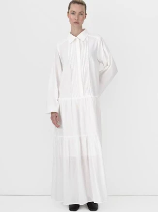 Pintuck Cotton Dress