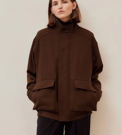 W Concept Zip-Up Wool Jacket