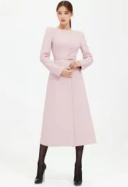 Cashmere Wool Boat Neckline Slim Line Coat 1 (s)
