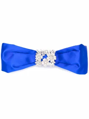 Crystal-buckle Bow Hair Clip