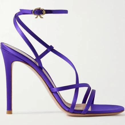 Gianvito Rossi 105 Satin Sandals - Women - Blue Heels - IT36