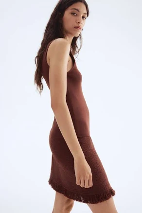 H&M Ladies Bouclé Fringe Skirt