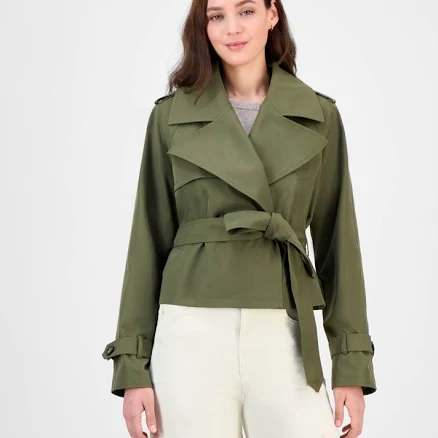 Maralyn & Me Juniors' Cropped Trench Coat