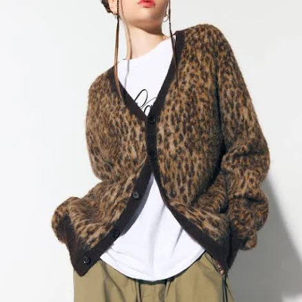 ASIF CALIE Leopard Knit Cardigan