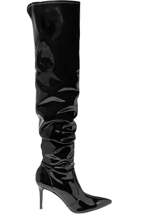 Gianvito Rossi 85 vinyl over-the-knee boots - Women - Black Boots - EU 36