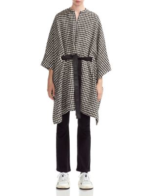 Houndstooth Cape-Style Coat