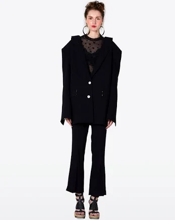 Flare Trousers with Side Slit