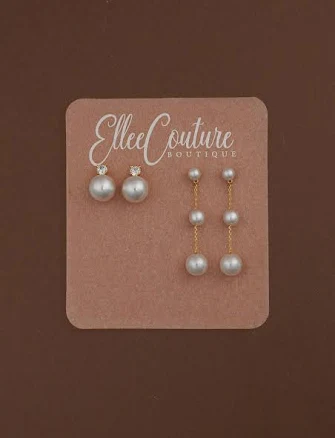 Pearl and Simulated Diamond Earring Bundle