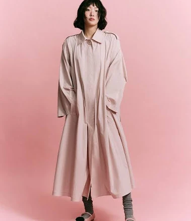 Belted Trench Coat Raglan_Pink