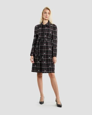 Plaid Logo Coat