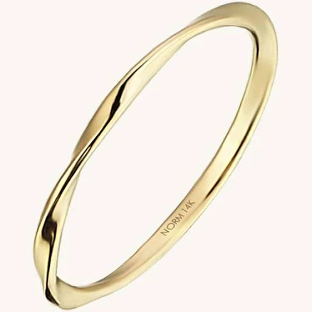 Solid Gold Twist Stacking Ring