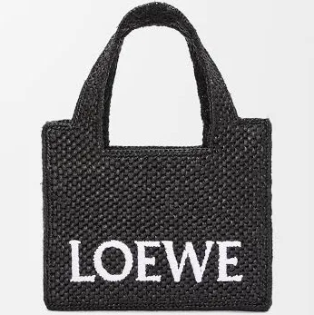 Loewe Women's Mini Loewe Font Raffia Tote Bag