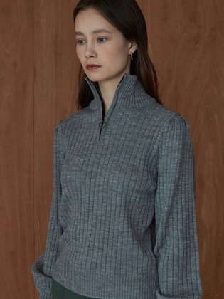 Zipup Puff Knit