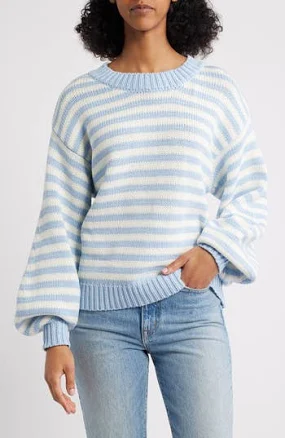 Princess Polly Harmony Cotton Blend Sweater with Balloon Sleeves