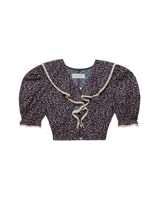 Floral-print Ruffled Blouse