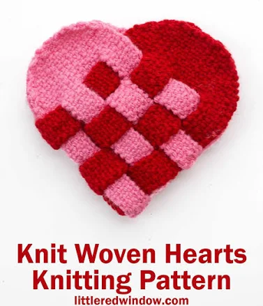 Knit Woven Heart KNITTING PATTERN / Knit Heart Shape Pattern / Julehjerte woven heart pattern / Scandinavian woven heart knitting pattern