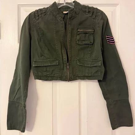 Mudd Cropped 90's Military Jacket