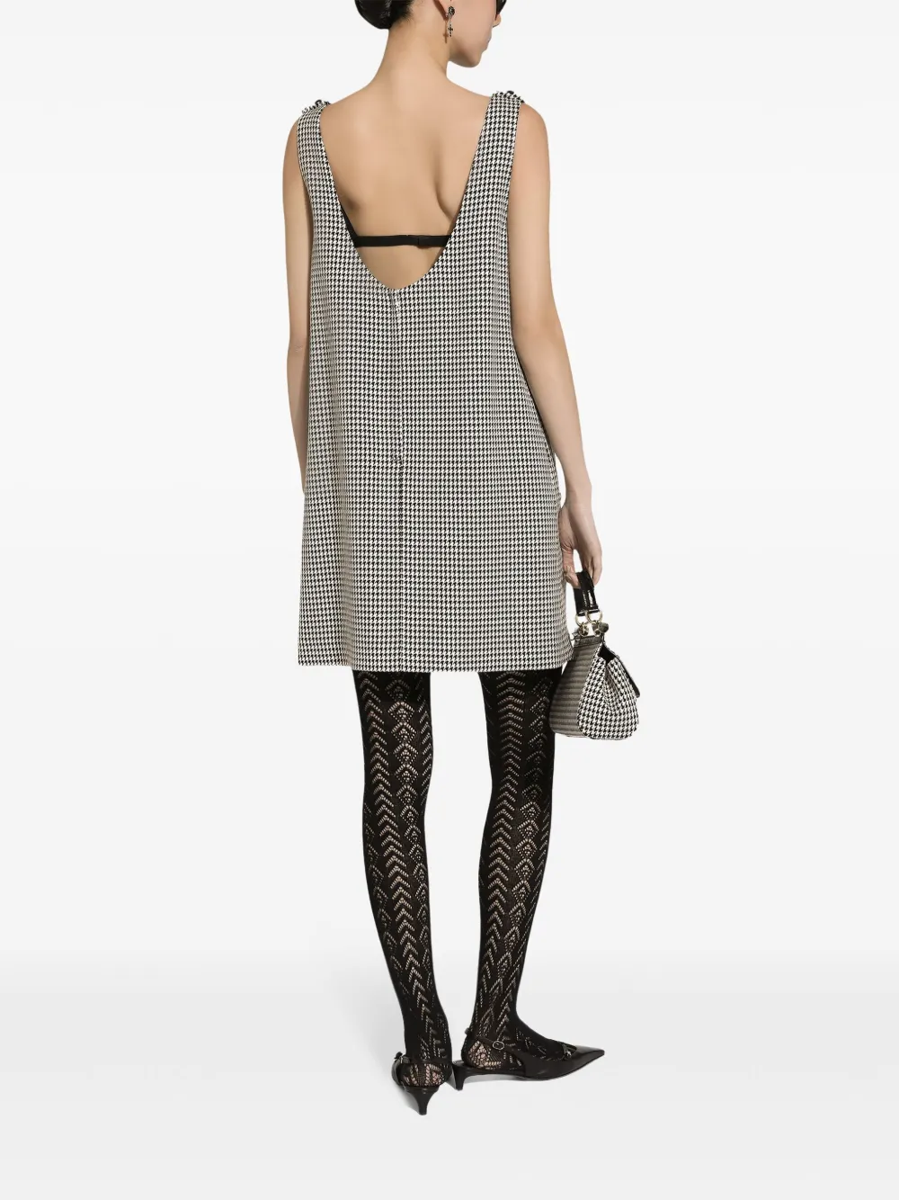 Houndstooth-pattern Dress