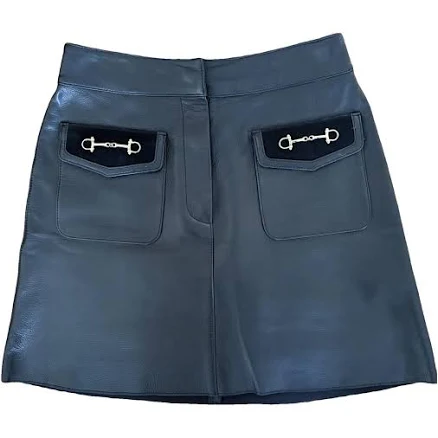 Maje Black Leather Jelfie Mini Skirt Size 36 FR