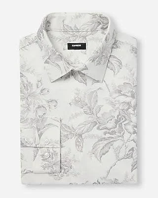 Express Men's Slim Vintage Floral Modern Tech Dress Shirt