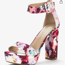 Floral platform heels